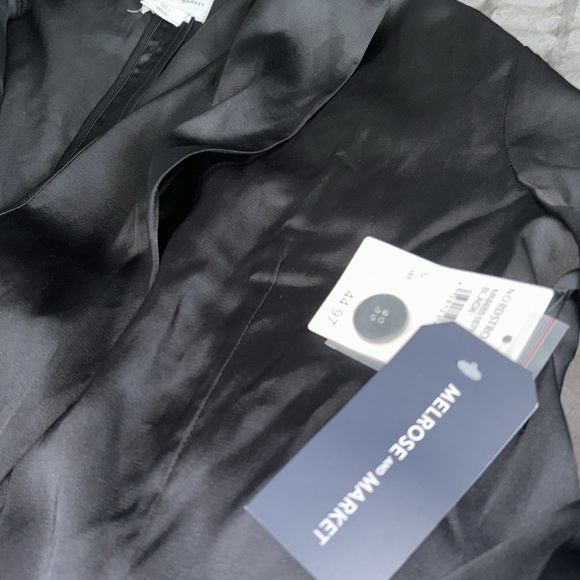 🎁NWT Melrose & Market Sheen boy fit Rayon Black Blazer size medium - Picture 2 of 11